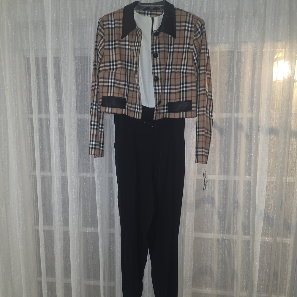 Sheri Martin Plaid Jacket in Brown and Black